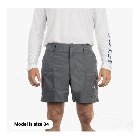 AFTCO Nylon Shorts 40” Grey Outdoor Fishing Camping Cargo Outdoor Hiking Stretch - Picture 1 of 16
